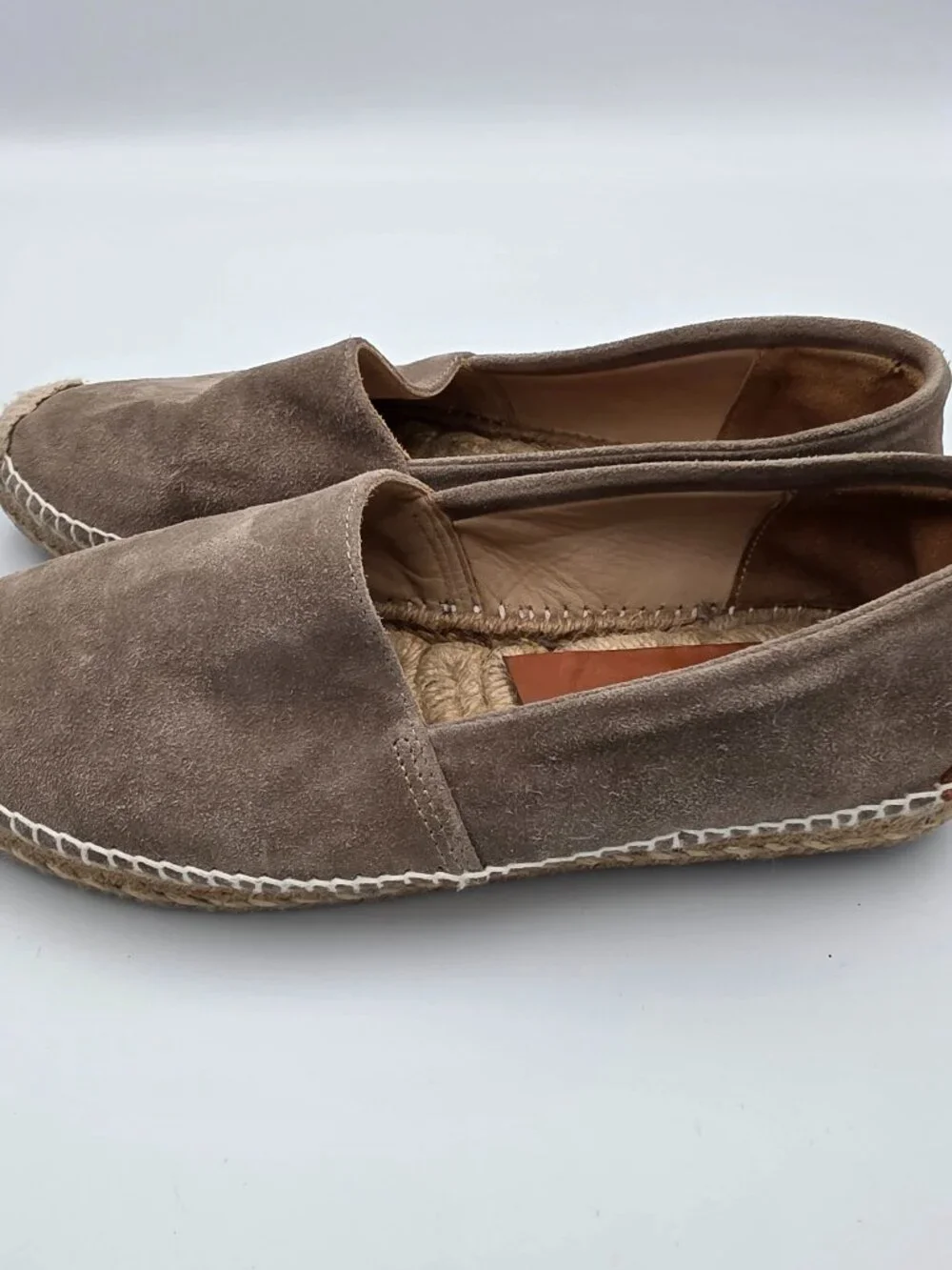 rag & bone Noa Suede Espadrille Flats Taupe Gray Size 40